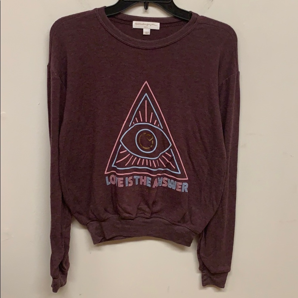 Love is the answer burgundy sweatshirt size S new